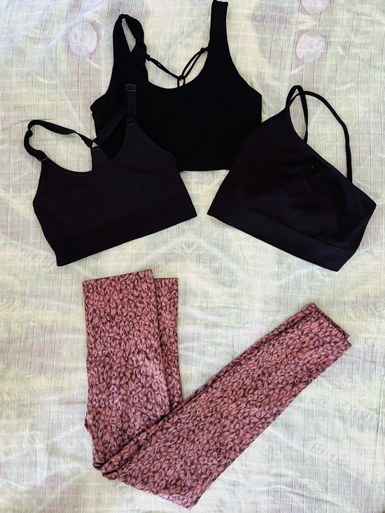 SPANX Other - One Shoulder Sports Bra L & Cheetah Leopard SPANX L + 2 BONUS SPORTS BRAS M